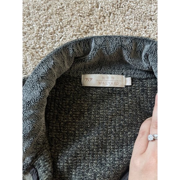 Men's Vintage Pullover Patchy Collared Gray 90s‎ Zip Up Pullover Sweater Size 14 - Picture 5 of 6